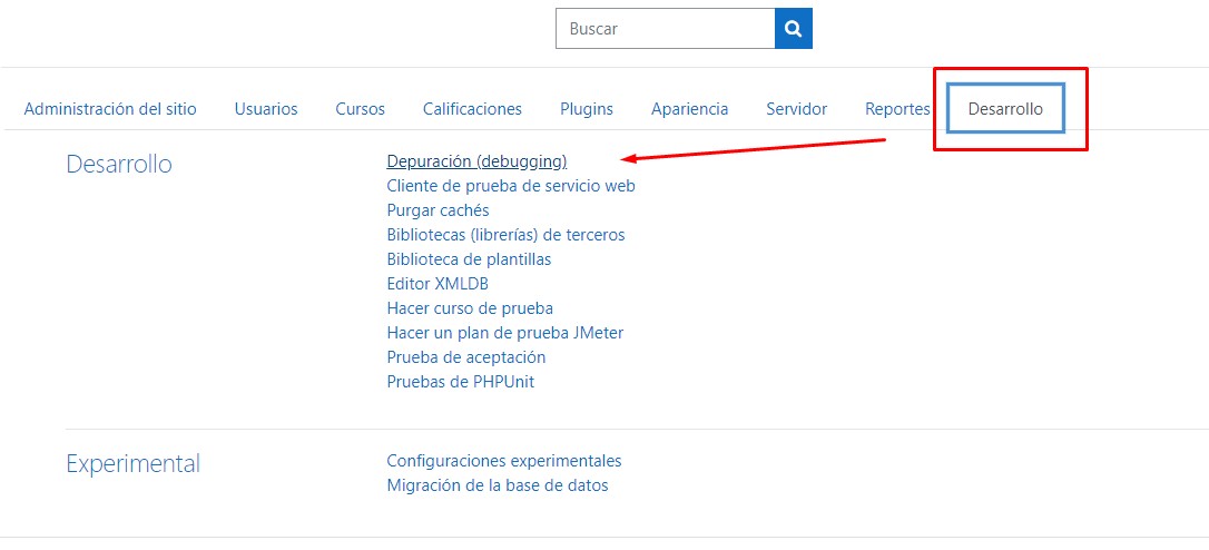 depurador moodle