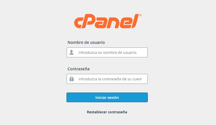 acceso al cpanel