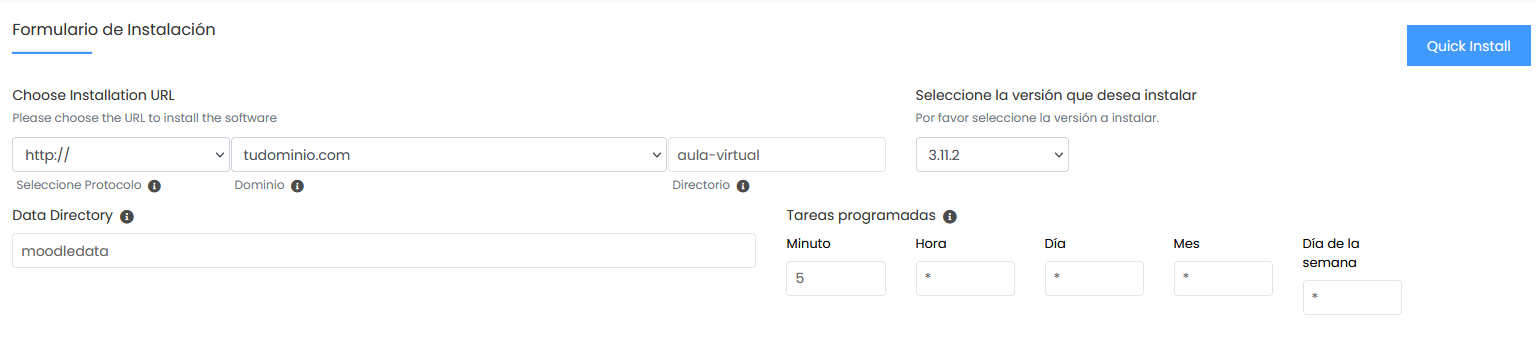 formulario de instalacion